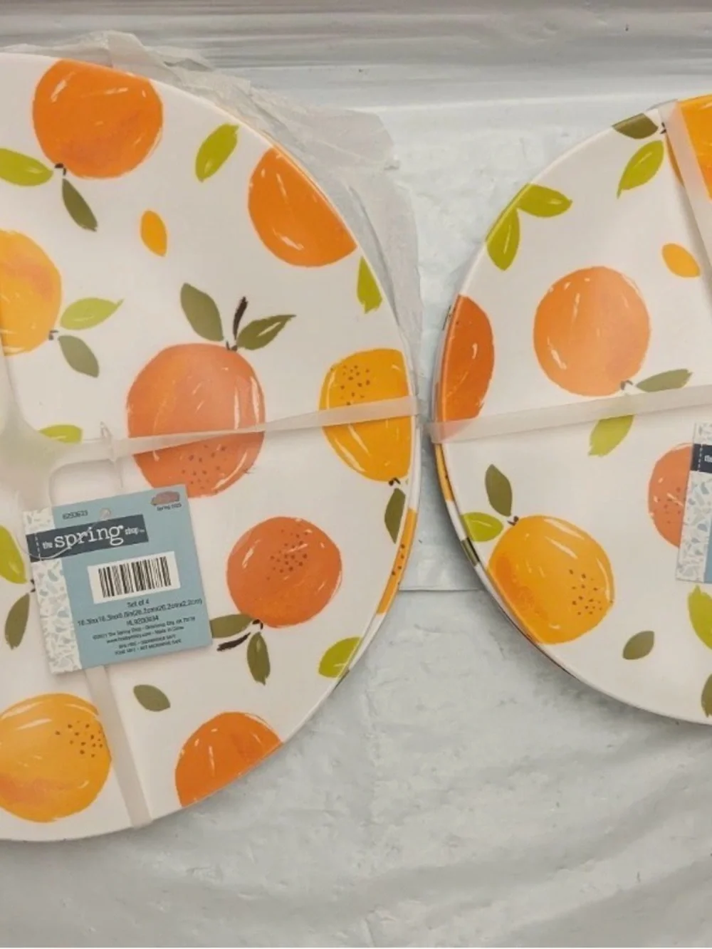 Hobby Lobby Orange Melamine Salad & Dinner Plates 4ct Each Summer Fruit Oranges